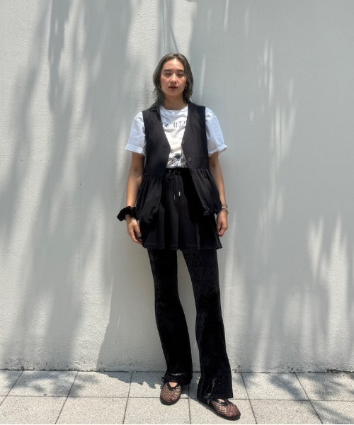 トップス AMERI PEPLUM BALLOON BACK OPEN VEST PEPLUM BALLOON BACK OPEN VEST