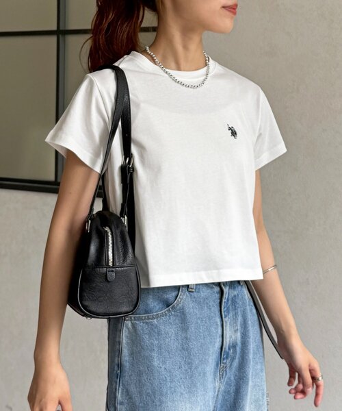 U.S. POLO ASSN.(ユーエスポロアッスン)の「クロップドT(Tシャツ/カットソー・レディース・ネイビー/グレー/ホワイト/ブラック/ブラウン・FREE)」の10枚目の写真