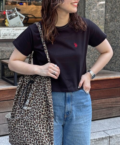 U.S. POLO ASSN.(ユーエスポロアッスン)の「クロップドT(Tシャツ/カットソー・レディース・ネイビー/グレー/ホワイト/ブラック/ブラウン・FREE)」の11枚目の写真