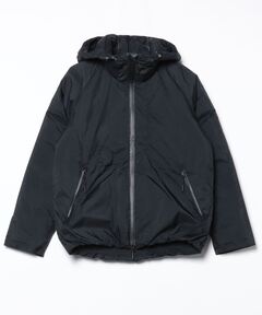 アダムエロペ　ナイロンコンビ　ペプラム　ジップ　カーディガン　ブルゾン　ブラック セール】【環境配慮】ナイロンコンビペプラムジップカーディガン