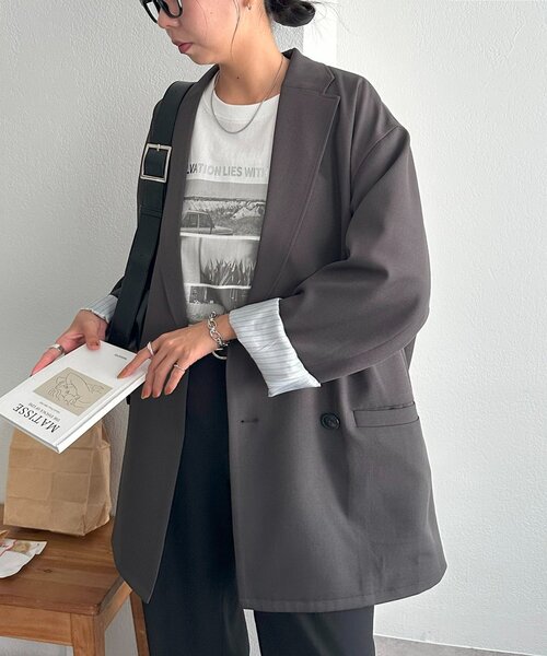 DISCOAT 【ユニセックス】Wブレストオーバージャケット ユニセックス】Wブレストオーバージャケット（テーラードジャケット
