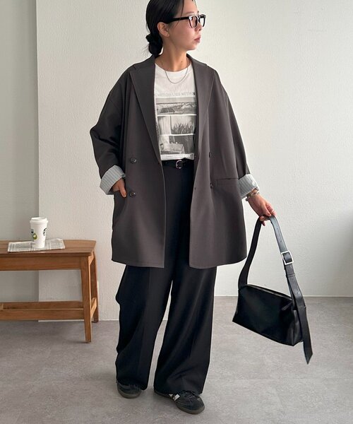 セール】【ユニセックス】Wブレストオーバージャケット（テーラード