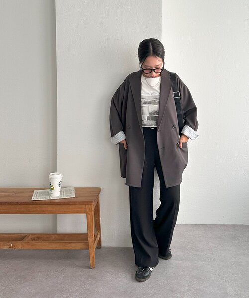 セール】【ユニセックス】Wブレストオーバージャケット（テーラード