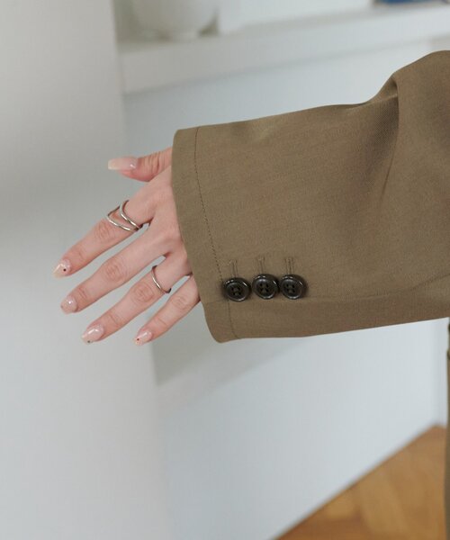 DISCOAT(ディスコート)の「【ユニセックス】Wブレストオーバージャケット(テーラードジャケット・レディース・ベージュ/ブラウン/ダークグレー・FREE/SHORT)」の20枚目の写真