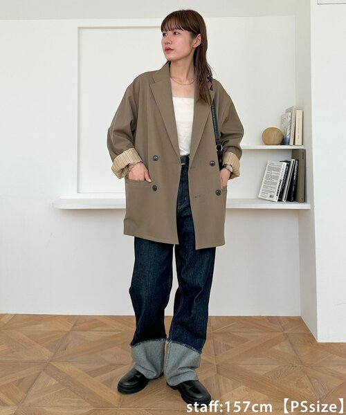 セール】【ユニセックス】Wブレストオーバージャケット（テーラード