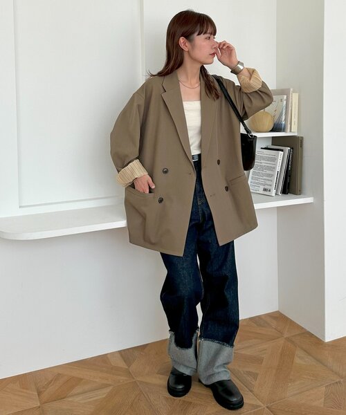 セール】【ユニセックス】Wブレストオーバージャケット（テーラード