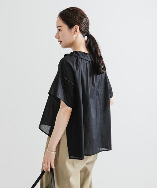 セール】ハーフスリーブフリルカラーブラウス（シャツ/ブラウス