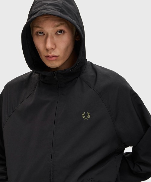 フレッドペリー　Hooded Shell Jacket M Hooded Shell Jacket - Black | Mens Coats & Jackets | Bomber