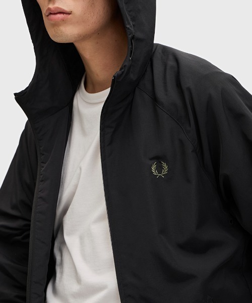 フレッドペリー　Hooded Shell Jacket M Hooded Shell Jacket - Black | Mens Coats & Jackets | Bomber