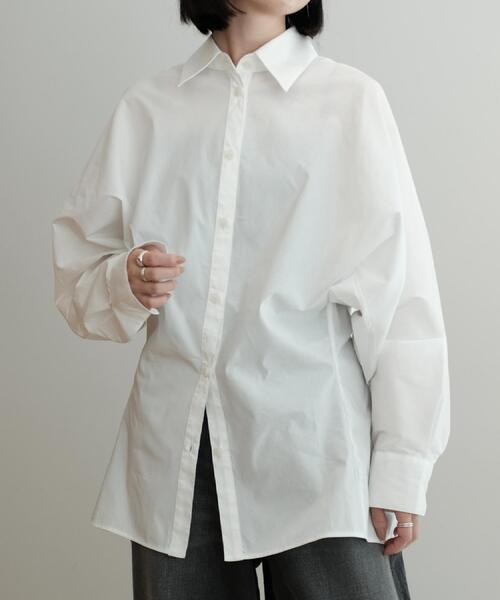 PROVOKE （プロヴォーク）の「provoke（プロヴォーク）【別注カラーあり】ウエストシェイプシャツ（シャツ/ブラウス・レディース・ホワイト/チャコールグレー・00）」の5枚目の写真