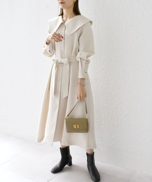 美品✨シップスエニィ　ダブルクロス シャツワンピース　ロングワンピース Amazon.co.jp: [シップス エニィ] 洗濯機可能〉ダブルクロス A