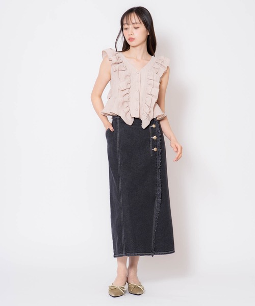 NOELA(ノエラ)の「クロップドフリルブラウス(シャツ/ブラウス・レディース・ピンク/オフホワイト・フリー)」の13枚目の写真