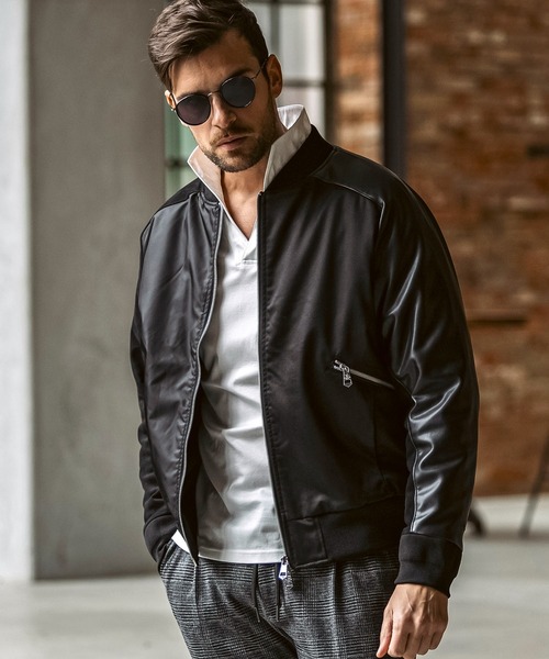 1PIU1UGUALE3  RELAX （ウノピゥウノウグァーレトレ リラックス）の「1PIU1UGUALE3 RELAX(ウノピゥウノウグァーレトレ リラックス)ブライト ストレッチ クレイジーパターン ブルゾン (中綿/防寒)（ブルゾン・メンズ・カーキ/ブラック/ベージュ・S/M/L/XL/XXL）」の2枚目の写真