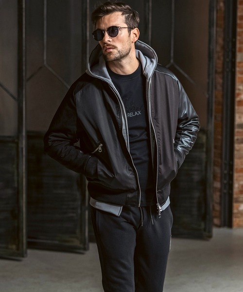 1PIU1UGUALE3  RELAX （ウノピゥウノウグァーレトレ リラックス）の「1PIU1UGUALE3 RELAX(ウノピゥウノウグァーレトレ リラックス)ブライト ストレッチ クレイジーパターン ブルゾン (中綿/防寒)（ブルゾン・メンズ・カーキ/ブラック/ベージュ・S/M/L/XL/XXL）」の14枚目の写真