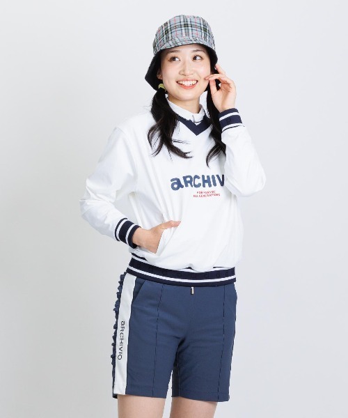 【即日発送】アルチビオarchivio長袖シャツトップス LADIES>スカラップステッチUV速乾プルオーバー（シャツ/ブラウス