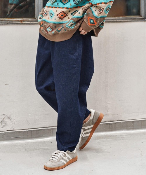 CAMBIO（カンビオ）の「mp13971- Fleece Lining Denim Balloon Pants デニムパンツ(CAM25AW-002)（デニムパンツ・メンズ・ネイビー/インディゴブルー/ブラック・M/S/L）」の3枚目の写真