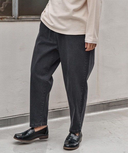CAMBIO（カンビオ）の「mp13971- Fleece Lining Denim Balloon Pants デニムパンツ(CAM25AW-002)（デニムパンツ・メンズ・ネイビー/インディゴブルー/ブラック・M/S/L）」の2枚目の写真