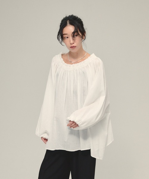eL（エル）の「【eL】Off Shoulder Volume Blouse/593298（シャツ/ブラウス・レディース・ブラック/オフホワイト・FREE）」の22枚目の写真