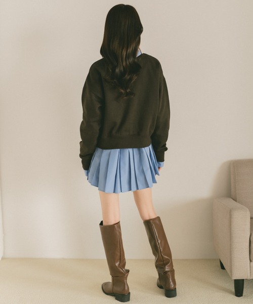 VANNIE U(ヴァニーユー)の「バイカラーメッセージロゴスウェット/裏起毛(スウェット・レディース・ブラウン/グレー/アイボリー・FREE)」の11枚目の写真