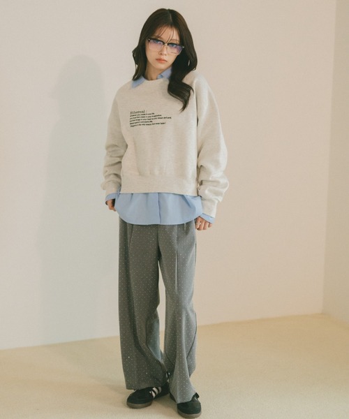 VANNIE U(ヴァニーユー)の「バイカラーメッセージロゴスウェット/裏起毛(スウェット・レディース・ブラウン/グレー/アイボリー・FREE)」の20枚目の写真