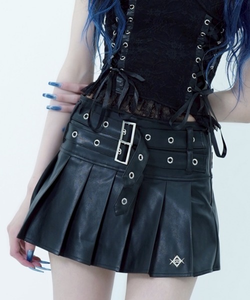 REFLEM/レフレム』ベルト付きプリーツミニスカート（スカート