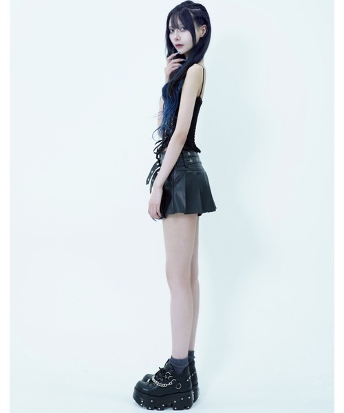 REFLEM/レフレム』ベルト付きプリーツミニスカート（スカート