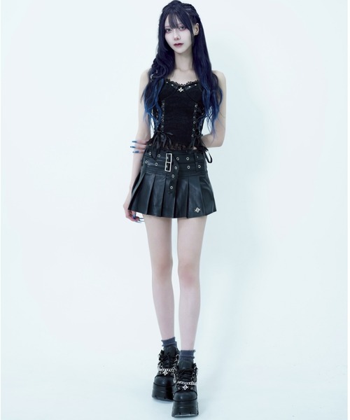 REFLEM/レフレム』ベルト付きプリーツミニスカート（スカート