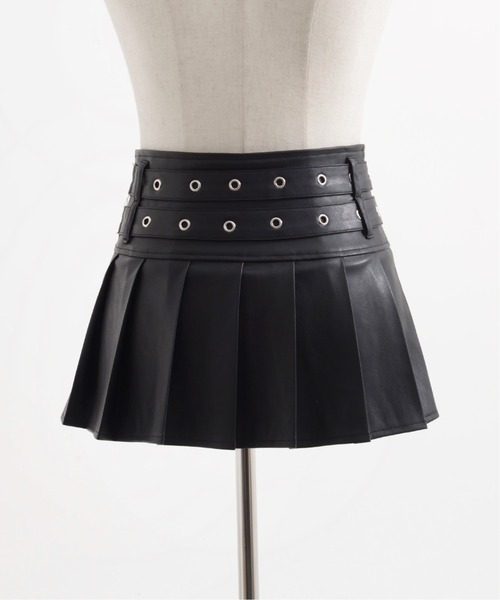 REFLEM/レフレム』ベルト付きプリーツミニスカート（スカート