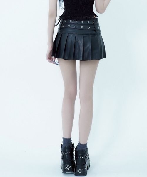 REFLEM/レフレム』ベルト付きプリーツミニスカート（スカート