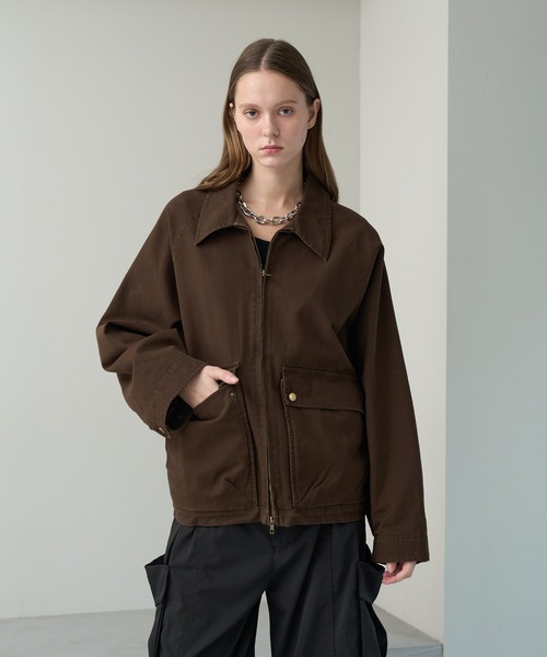 KUUUPY（クーピー）の「Duck Short Zip Blouson - ダックショートジップブルゾン（ブルゾン・メンズ・ブラウン/ブラック・LARGE/MEDIUM/SMALL）」の7枚目の写真