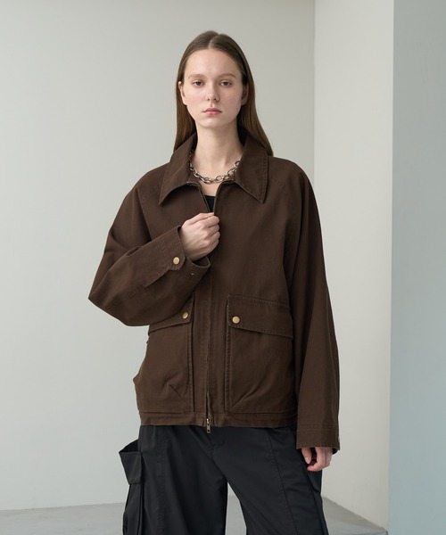 KUUUPY（クーピー）の「Duck Short Zip Blouson - ダックショートジップブルゾン（ブルゾン・メンズ・ブラウン/ブラック・LARGE/MEDIUM/SMALL）」の5枚目の写真