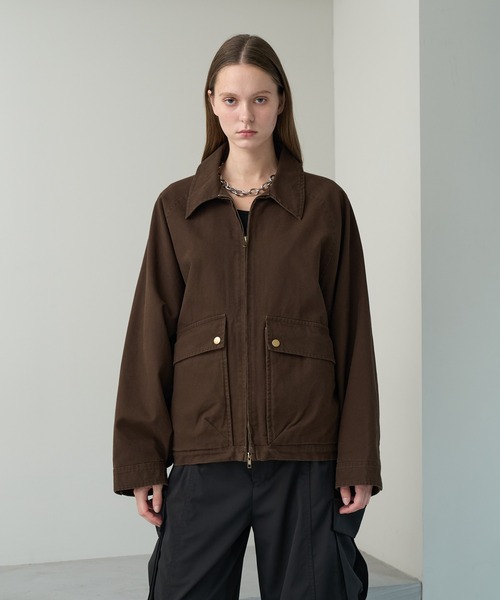 KUUUPY（クーピー）の「Duck Short Zip Blouson - ダックショートジップブルゾン（ブルゾン・メンズ・ブラウン/ブラック・LARGE/MEDIUM/SMALL）」の4枚目の写真
