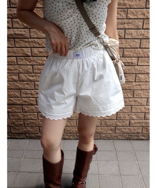ミドルライズ ロミー レースコットン ミニショートパンツ セール】レースショートパンツ（その他パンツ）｜Bamm（バム）の