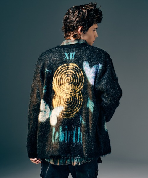 glamb(グラム)の「Rebirth Cardigan / リバースカーディガン(カーディガン/ボレロ・メンズ・ブラック/ミント・S/M/L)」の2枚目の写真