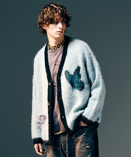 glamb(グラム)の「Rebirth Cardigan / リバースカーディガン(カーディガン/ボレロ・メンズ・ブラック/ミント・S/M/L)」の10枚目の写真
