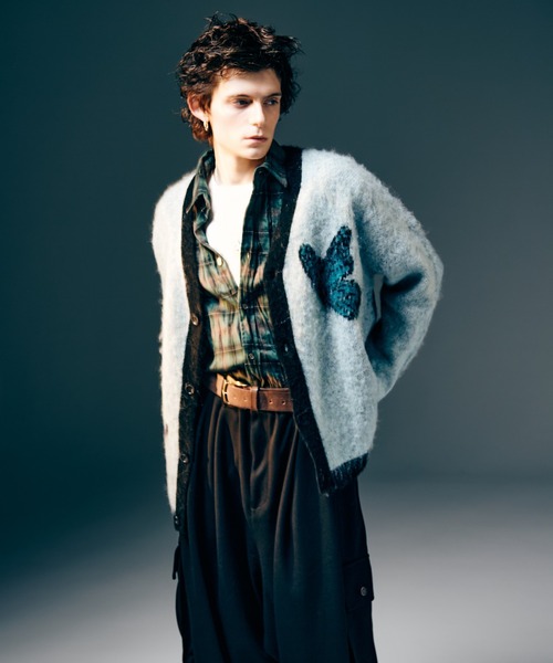 glamb(グラム)の「Rebirth Cardigan / リバースカーディガン(カーディガン/ボレロ・メンズ・ブラック/ミント・S/M/L)」の11枚目の写真