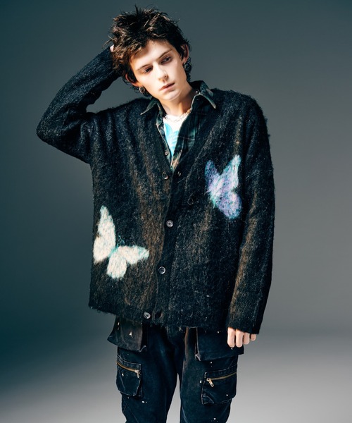 glamb(グラム)の「Rebirth Cardigan / リバースカーディガン(カーディガン/ボレロ・メンズ・ブラック/ミント・S/M/L)」の8枚目の写真