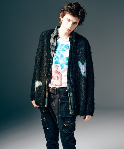 glamb(グラム)の「Rebirth Cardigan / リバースカーディガン(カーディガン/ボレロ・メンズ・ブラック/ミント・S/M/L)」の9枚目の写真