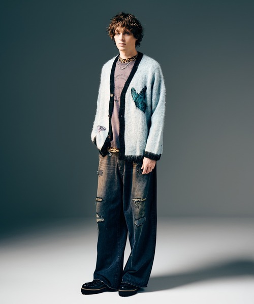 glamb(グラム)の「Rebirth Cardigan / リバースカーディガン(カーディガン/ボレロ・メンズ・ブラック/ミント・S/M/L)」の12枚目の写真