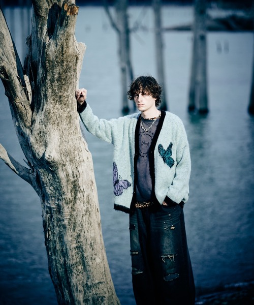 glamb(グラム)の「Rebirth Cardigan / リバースカーディガン(カーディガン/ボレロ・メンズ・ブラック/ミント・S/M/L)」の15枚目の写真