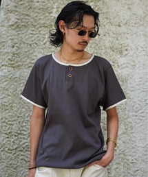 schott（ショット）の「Schott/ショット/KNITTING HENLEY NECK T-SHIRT/ニッティング ヘンリーネック Tシャツ（Tシャツ/カットソー）」