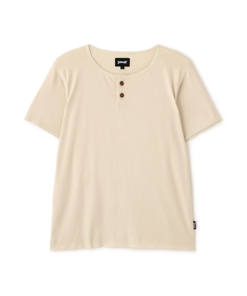 schott（ショット）の「Schott/ショット/KNITTING HENLEY NECK T-SHIRT/ニッティング ヘンリーネック Tシャツ（Tシャツ/カットソー・メンズ・ブラック/アイボリー/チャコールグレー・M/L）」の8枚目の写真