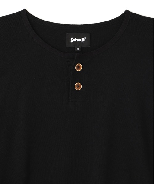 schott（ショット）の「Schott/ショット/KNITTING HENLEY NECK T-SHIRT/ニッティング ヘンリーネック Tシャツ（Tシャツ/カットソー・メンズ・ブラック/アイボリー/チャコールグレー・M/L）」の11枚目の写真