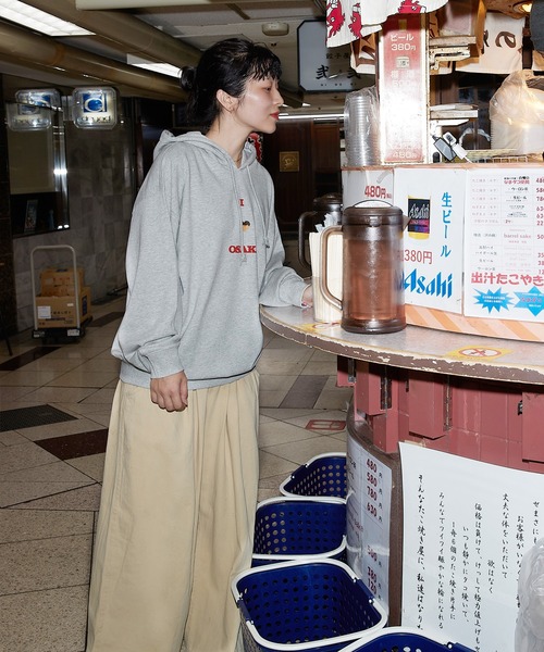 NOSTALVIA(ノスタルヴィア)の「NOSTALVIA ノスタルヴィア I Love Osaka / アイラブ オオサカ 裏毛 スウェット パーカー(パーカー・メンズ・ホワイト/杢グレー/ブラック・SMALL/MEDIUM/LARGE/X-LARGE)」の6枚目の写真