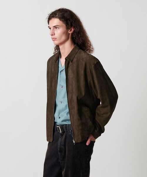 MONKEY TIME（モンキータイム）の「スエード クロップド ジップ ジャケット（ブルゾン・メンズ・ダークブラウン・S/M/L/XL）」の14枚目の写真
