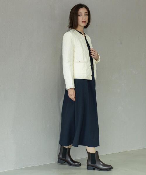 OPAQUE.CLIP（オペークドットクリップ）の「撥水キルティングノーカラージャケット【洗濯機洗い可】（ノーカラージャケット・レディース・オフホワイト/ブラック/キャメル・36/38/40/42）」の11枚目の写真