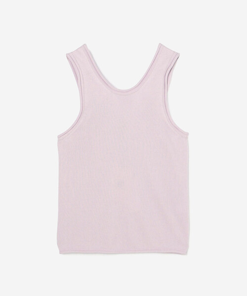 UNFIL（アンフィル）の「UNFIL | ブラッシュシルクコットン スリーブレストップ WOMEN（ニット/セーター・レディース・グレー/ピンク系その他/ダークブラウン・1）」の13枚目の写真