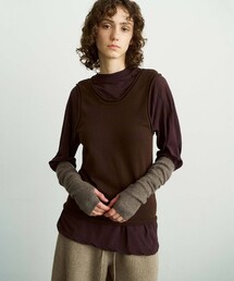 UNFIL | UNFIL | ブラッシュシルクコットン スリーブレストップ WOMEN(ニット/セーター)