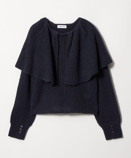 EMMEL REFINES(エメルリファインズ)の「<EMMEL REFINES>EM ケープエリ ニット プルオーバー(ニット/セーター・レディース・ナチュラル/グレー/ネイビー・FREE)」の1枚目の写真