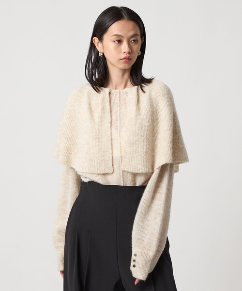 EMMEL REFINES(エメルリファインズ)の「<EMMEL REFINES>EM ケープエリ ニット プルオーバー(ニット/セーター・レディース・ナチュラル/グレー/ネイビー・FREE)」の5枚目の写真